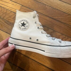 Converse Women's Leather White High-Top Sneakers